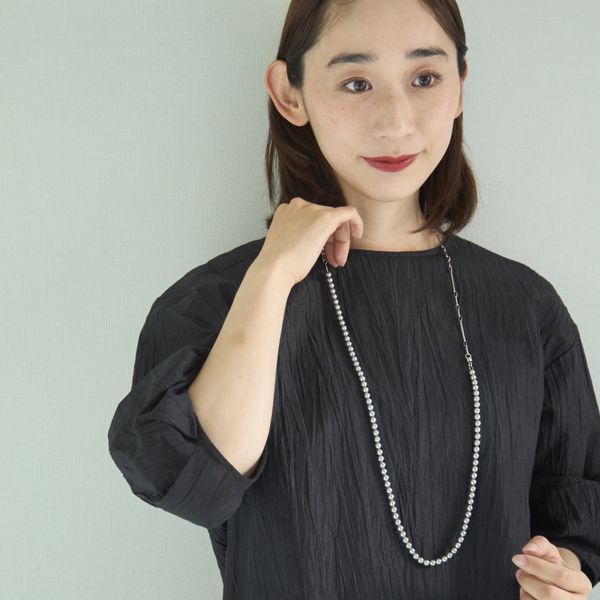 STELLA CIFFON/3wayレジンパールデザインチェーンネックレス